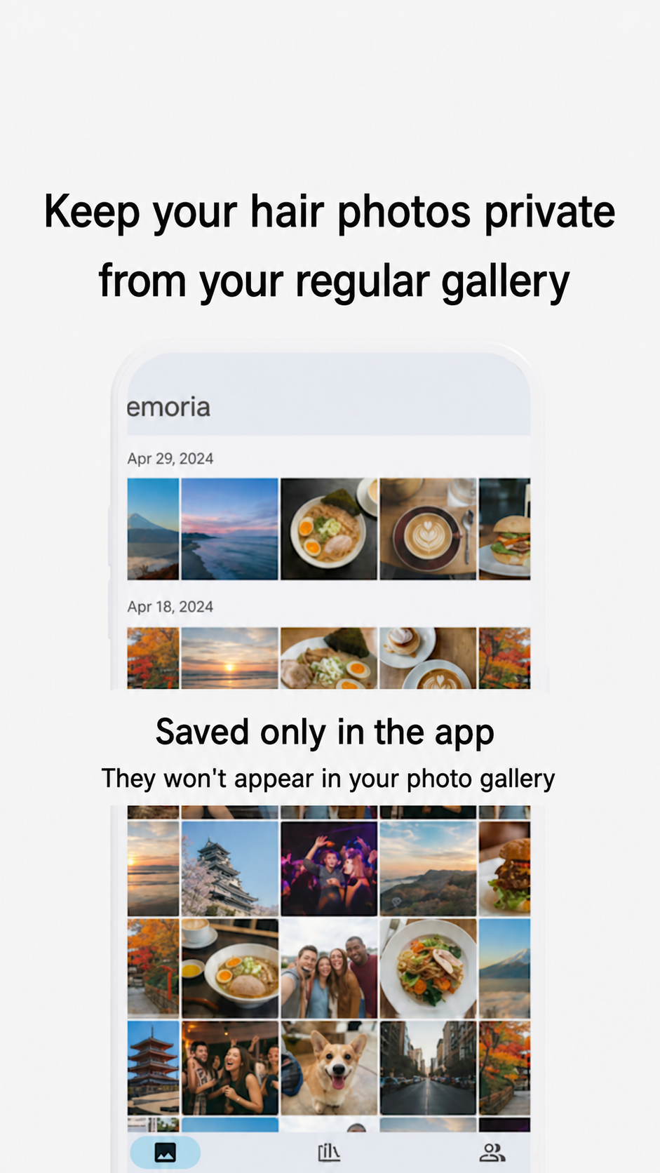 hair photos are stored separately from the regular gallery