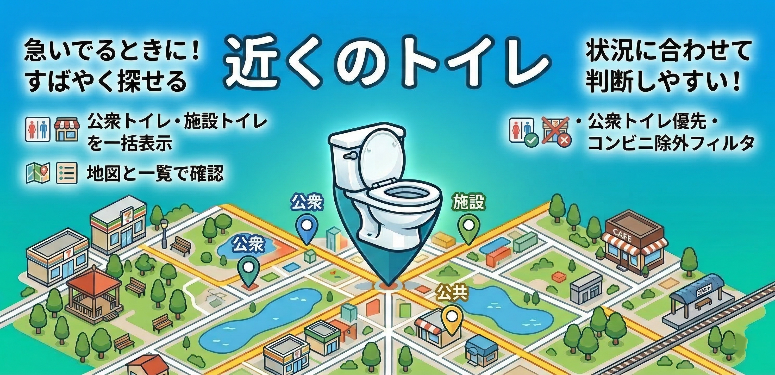 近くのトイレ フィーチャーグラフィック（日本語）